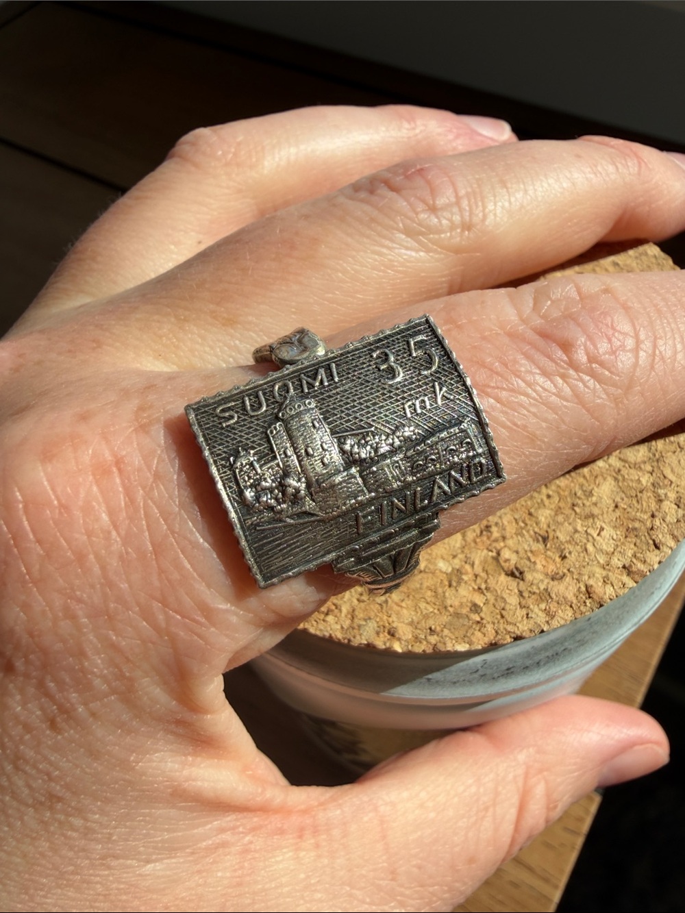 Handcrafted Vintage Finnish Spoon Ring Size 13 - Picture 2 of 6